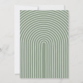 Moderne saliegroene babyshower Elegante script Kaart (Achterkant)