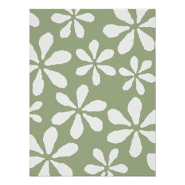 Moderne saliegroene bloempatroon Eenvoudige botani Perfect Poster