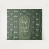 Moderne saliegroene boho-logo stap-voor-stap evene wandkleed (Voorkant (horizontaal))