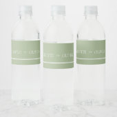 Moderne Saliegroene Boog Bruiloft Waterfles Labels Etiket (Flessen)