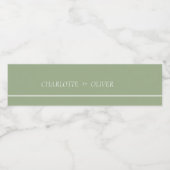 Moderne Saliegroene Boog Bruiloft Waterfles Labels Etiket (Enkel label)