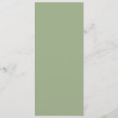 Moderne saliegroene boog bruiloftsreceptie menu ka (Achterkant)