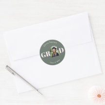 Moderne saliegroene boog foto afstudeercadeau