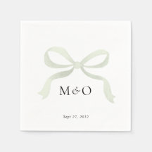 Moderne Saliegroene Boog Waterverf Monogram Huweli
