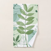 Moderne saliegroene botanische bladpatroon bad handdoek (Handdoek)