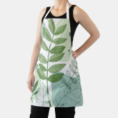 Moderne saliegroene botanische bladpatroon schort (Insitu)