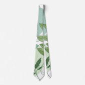 Moderne saliegroene botanische bladpatroon stropdas (Voorkant)