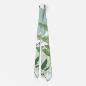 Moderne saliegroene botanische bladpatroon stropdas (Achterkant)