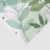 Moderne saliegroene botanische bladpatroon tissuepapier (Detail)