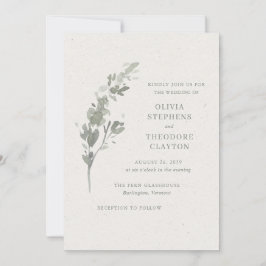 Moderne Saliegroene Botanische Elegante Bruiloft Kaart