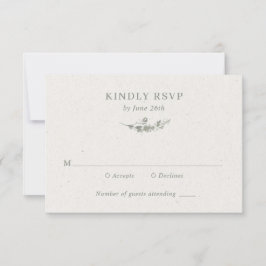 Moderne Saliegroene Botanische Elegante Trouw RSVP Kaartje