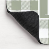 Moderne Saliegroene Buffalo Check Monogram Initiaa Muismat (Hoek)