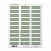 Moderne Saliegroene Eenvoudige Bruiloft Etiket (Full Sheet)
