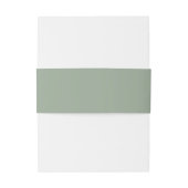 Moderne saliegroene eenvoudige monogram bruiloft uitnodigingen wikkel (Achterkant Voorbeeld)