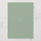 Moderne saliegroene eenvoudige trouwdag menu (Achterkant)