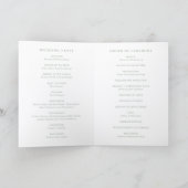 Moderne saliegroene eenvoudige trouwdag programma (Binnen)