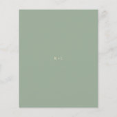 Moderne saliegroene eenvoudige trouwmenu (Achterkant)