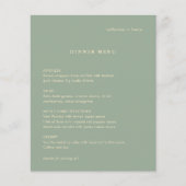 Moderne saliegroene eenvoudige trouwmenu (Voorkant)