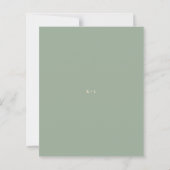 Moderne saliegroene eenvoudige trouwuitnodiging (Achterkant)