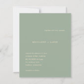 Moderne saliegroene eenvoudige trouwuitnodiging (Voorkant)