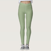 Moderne saliegroene effen kleur leggings (Voorkant)