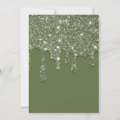 Moderne saliegroene eucalyptus glitters bruiloft save the date (Achterkant)
