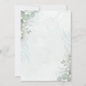 Moderne saliegroene eucalyptus trouwkaart kaart (Achterkant)
