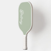 Moderne saliegroene gepersonaliseerde monogram en pickleball paddle (Links)
