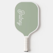 Moderne saliegroene gepersonaliseerde monogram en pickleball paddle (Achterkant)