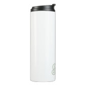 Moderne saliegroene gepersonaliseerde monogram en thermosbeker (Gedraaid links)