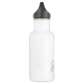 Moderne saliegroene gepersonaliseerde monogram en  waterfles  (Links)