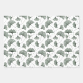 Moderne saliegroene Ginkgo-loof  Inpakpapier Vel (Voorkant)