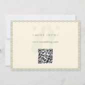 Moderne saliegroene golvende streep QR-code bruilo Save The Date (Achterkant)