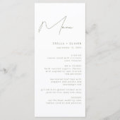Moderne Saliegroene Kalligrafie Bruiloft Menu (Voorkant)