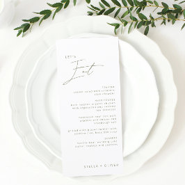 Moderne Saliegroene Kalligrafie Bruiloft Menu
