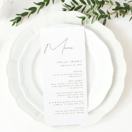 Moderne Saliegroene Kalligrafie Bruiloft Menu