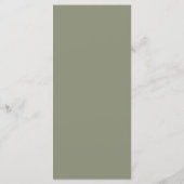 Moderne Saliegroene Kalligrafie Bruiloft Menu (Achterkant)
