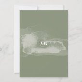 Moderne saliegroene kalligrafie script foto save the date (Achterkant)