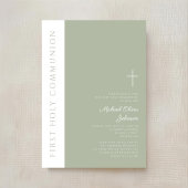 Moderne saliegroene kruis Eerste Heilige Communie Kaart
