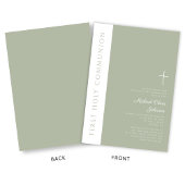 Moderne saliegroene kruis Eerste Heilige Communie Kaart