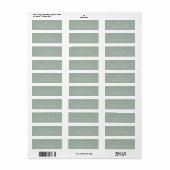 Moderne saliegroene minimale trouw retouradres etiket (Full Sheet)