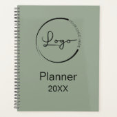 Moderne Saliegroene Minimalistische Logo Professio Planner (Voorkant)