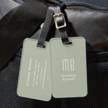Moderne saliegroene monogram