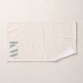 Moderne Saliegroene Monogram Beginletters Geperson Bad Handdoek (Handdoek)