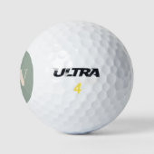 Moderne Saliegroene Monogram Beginletters Geperson Golfballen (Logo)
