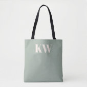 Moderne Saliegroene Monogram Beginletters Geperson Tote Bag (Voorkant)