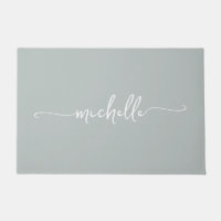 Moderne Saliegroene Monogram Naam Script