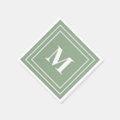 Moderne Saliegroene Monogram Servet (Hoek)