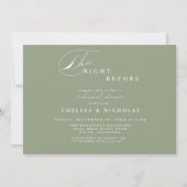 Moderne Saliegroene Proefbruiloft Dinner Kaart (Voorkant)