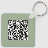 Moderne Saliegroene QR-code Zakelijke Promotie Sleutelhanger (Achterkant)